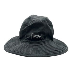 Billabong Black Cotton Bucket Sun Hat with Chin Strap UNISEX